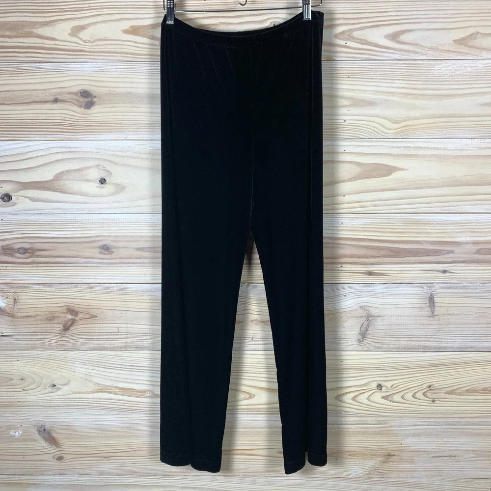 Chicos Velvet Pants Womens Medium Wide Leg Straight‎ Whimsigoth Evening Party